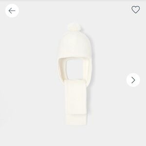 Jacadi Ivory Knit beanie with scarf